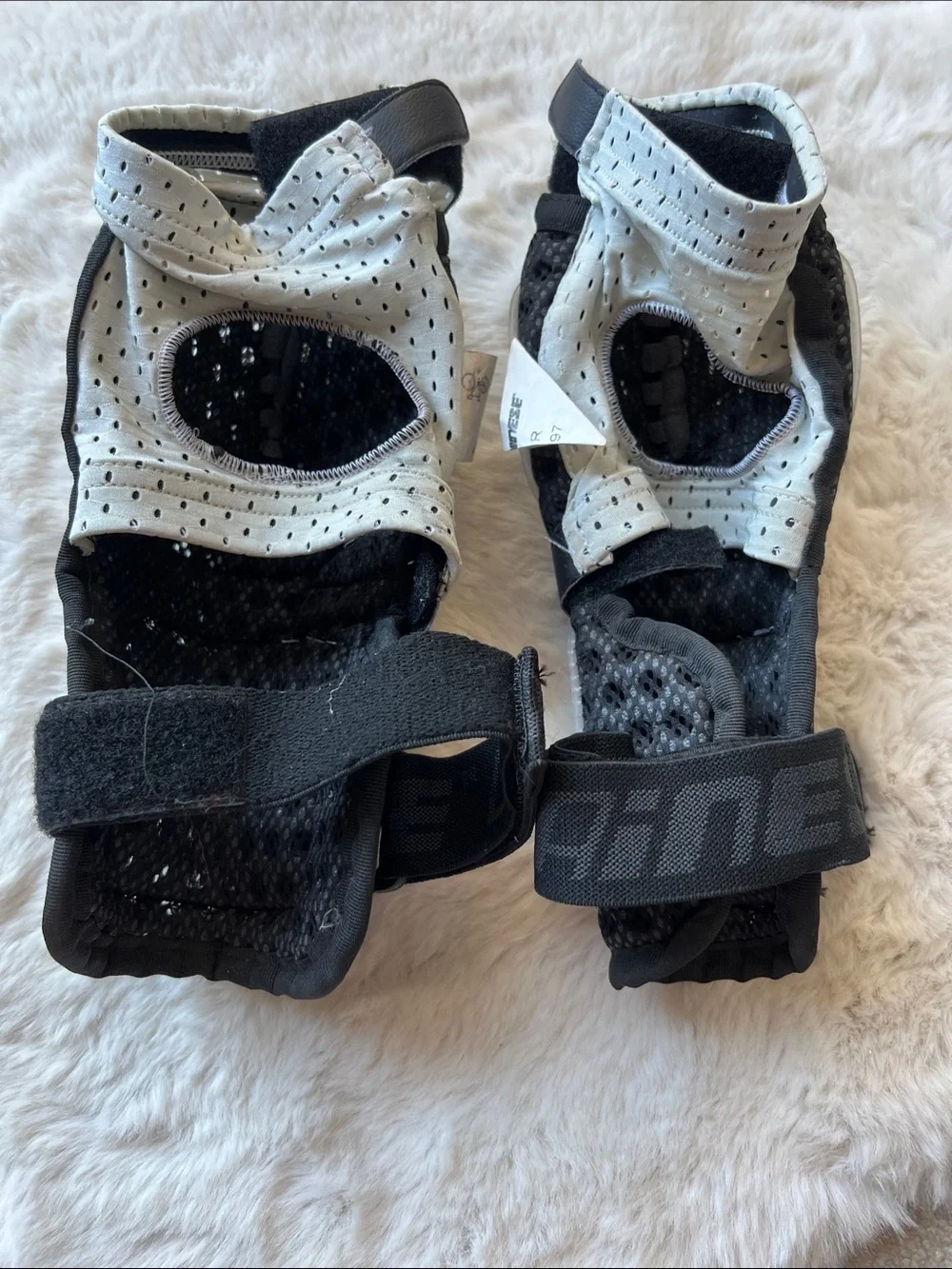 Black and White ElbowGuard Protective Pads - Brand Dainese